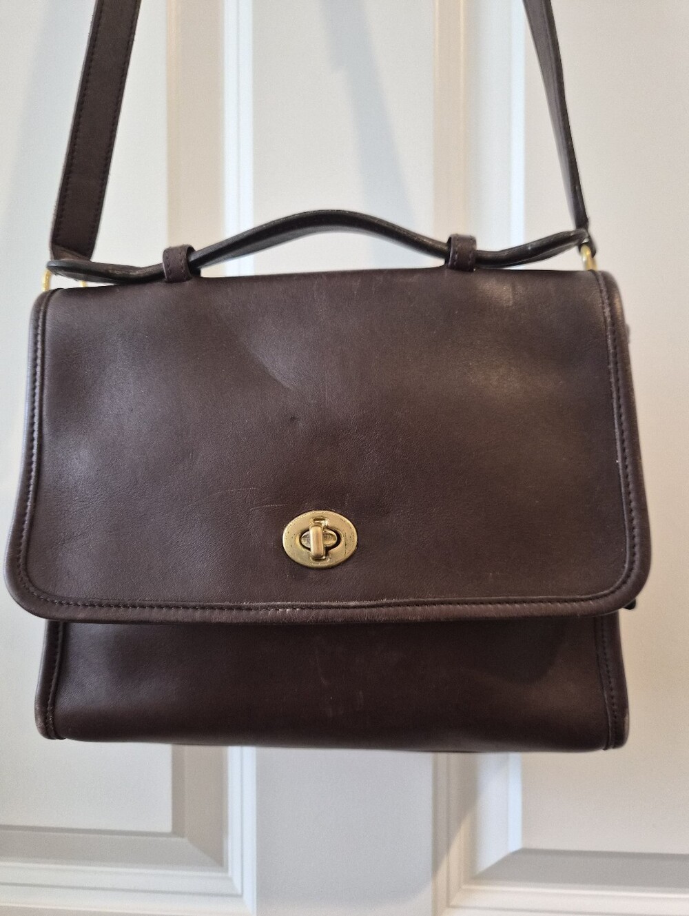 [Coach] Vintage 9870 Court Bag In Mahogany Leather